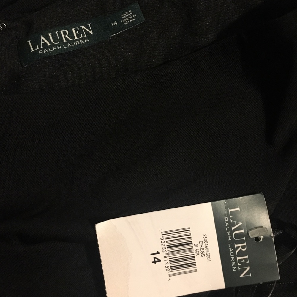 NEW Lauren Ralph Lauren Cold Shoulder Black Dress - Picture 4 of 5